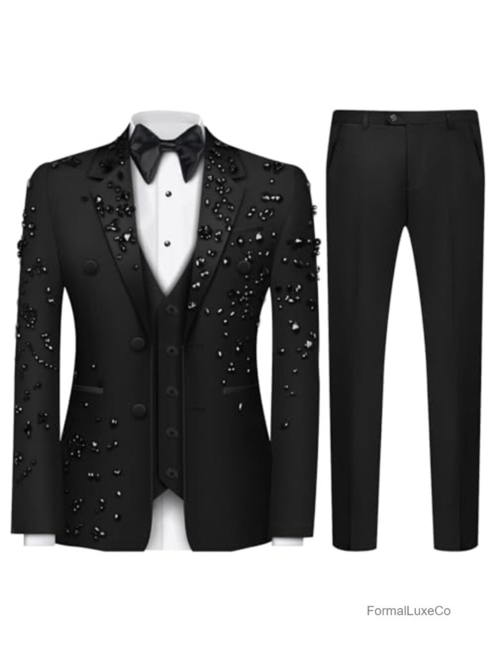 Men's 2 Piece Suit Slim Fit 2 Button Tuxedo Set with Blazer & Pants